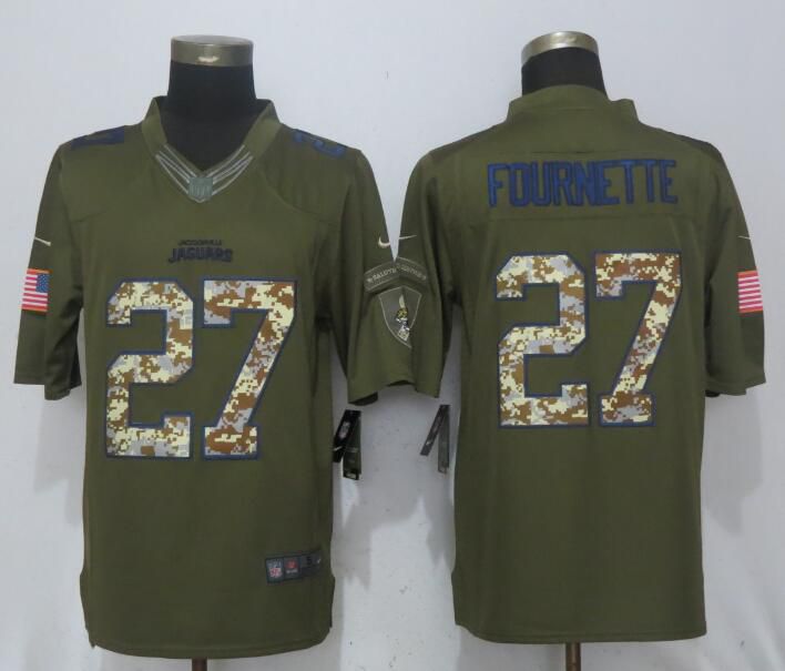 Men Jacksonville Jaguars #27 Fournette Green Salute To Service Nike Limited NFL Jerseys->->NFL Jersey
